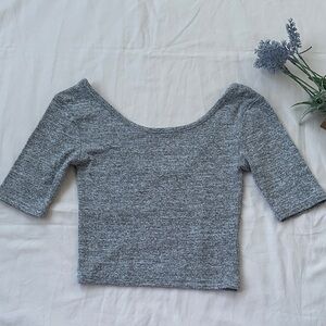 Aritzia Gray Crop Top, reversible, low back